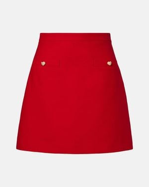 Valentino Wool And Silk Crepe Couture Miniskirt - Red