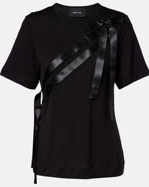 Simone Rocha Bow-Detail Jersey T-Shirt - Black