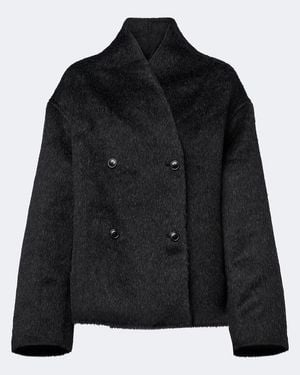 Loulou de Saison Wes Double-Breasted Alpaca And Wool Jacket - Black