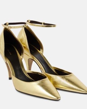 The Row Liisa Metallic Leather Court Shoes