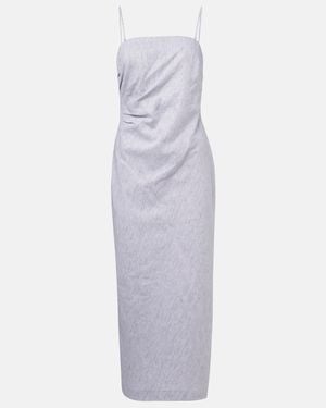 Vince Cotton And Linen Midi Dress - Purple