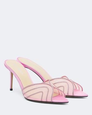 Mach & Mach Verzierte Mules Aus Mesh - Pink