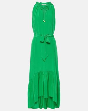 Heidi Klein Chamarel Silk Crepe De Chine Midi Dress - Green