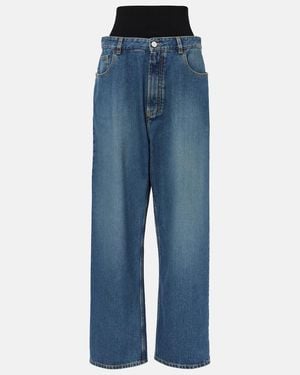 Alaïa Jeans With Knitted Waist - Blue