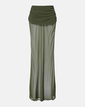 Bananhot Adelina Draped Maxi Skirt - Green