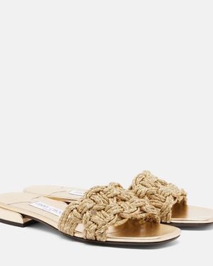 Jimmy Choo Chara Woven Slides - Natural