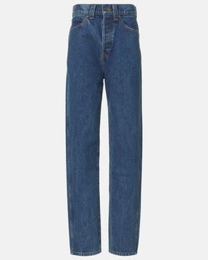 KHAITE Corben High-Rise Tapered Jeans - Blue