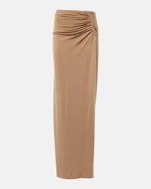 Magda Butrym Ruched Mid-Rise Maxi Skirt - Natural