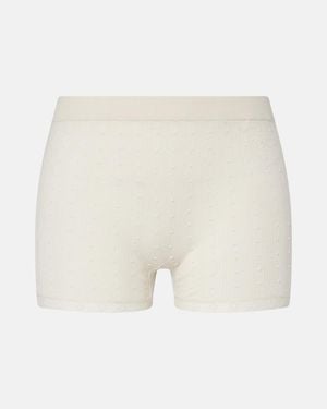 Gucci Shorts Aus Rippstrick Mit Spitze - Weiß