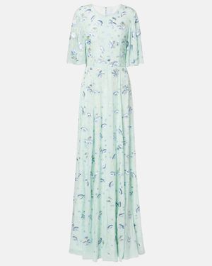 Markarian Charlotte Embroidered Gown - Blue