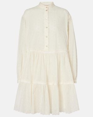 Valentino Broderie Anglaise Cotton Shirt Dress - White