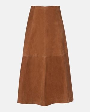 Jonathan Simkhai Bonnie Suede Midi Skirt - Brown