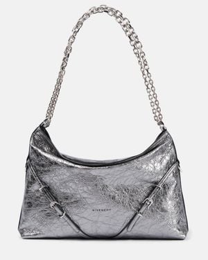 Givenchy Voyou Chain Medium Leather Shoulder Bag - Grey