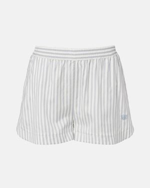 Stella McCartney Silk And Wool Striped Shorts - White