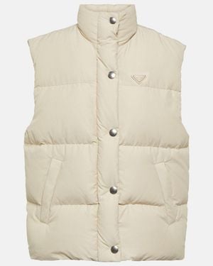 Prada Embellished Down Vest - Natural