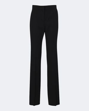 Max Mara Virgin Wool Straight Pants - Black