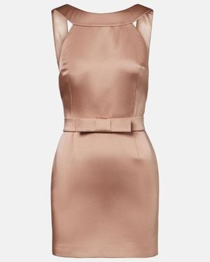 The New Arrivals Ilkyaz Ozel Delphine Bow-Detail Satin Minidress - Pink
