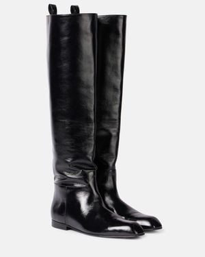 KHAITE Colt Leather Knee-High Boots - Black