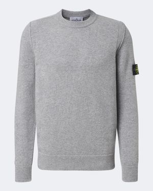 Stone Island Pullover Compass Aus Einem Wollgemisch - Grau