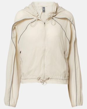 adidas By Stella McCartney Gathered Hooded Track Jacket - Natural