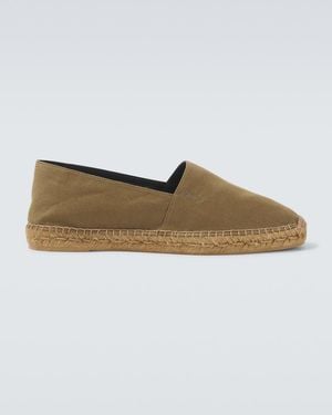 Saint Laurent Cassandre Gabardine Espadrilles - Green