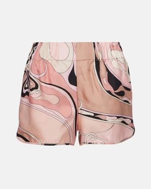 PUCCI Orchidee Silk Twill Shorts - Pink