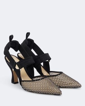 Fendi Colibri Embellished Mesh And Suede Court Shoes - Black