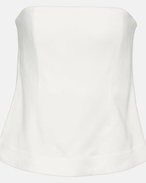 Co. Strapless Crepe Top - White