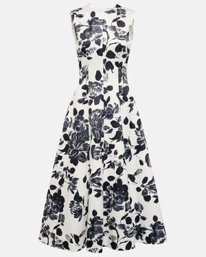 Emilia Wickstead Mara Floral Twill Midi Dress - White
