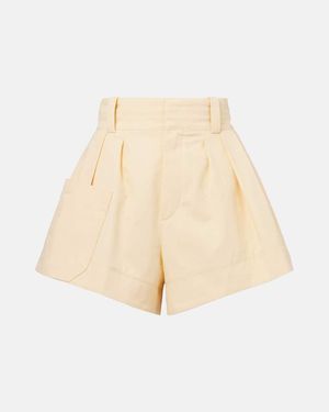 Chloé High-Rise Shorts Aus Baumwoll-Canvas - Natur
