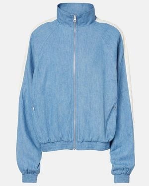 The Upside Oracle Elias Hemp And Cotton Chambray Track Jacket - Blue