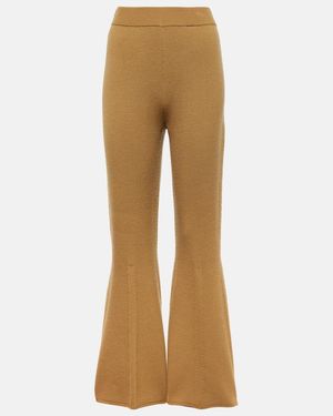 JOSEPH Wool-Blend Knit Flared Trousers - Natural
