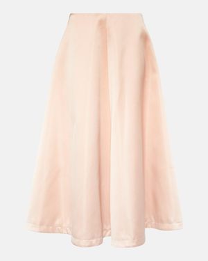 Altuzarra Falda Midi Varda De Saten - Rosa