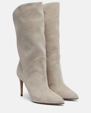 Paris Texas Gaia 85 Suede Ankle Boots - Grey
