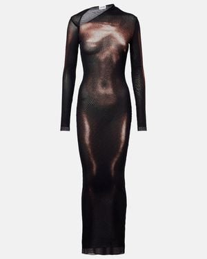 Jean Paul Gaultier Trompe L'Oeil Mesh Maxi Dress - Black