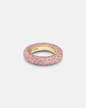 Octavia Elizabeth Blossom Bubble 18kt Gold Ring With Sapphires - Pink