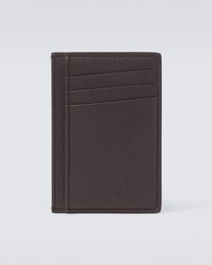Brunello Cucinelli Debossed Leather Card Holder - Brown