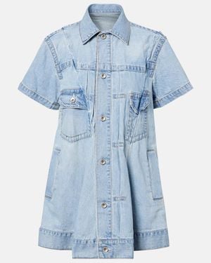 Sacai Deconstructed Denim Minidress - Blue