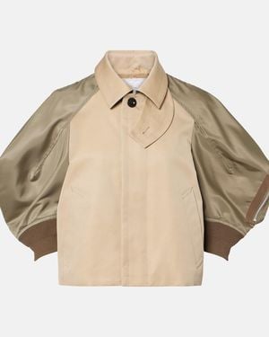 Sacai Paneled Cotton-Blend Jacket - Natural