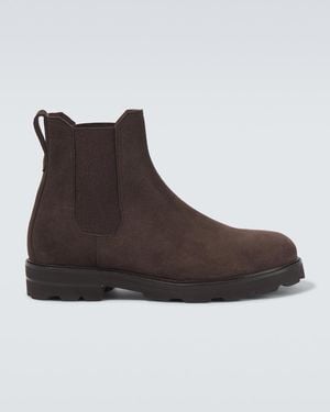 Brioni Suede Chelsea Boots - Brown