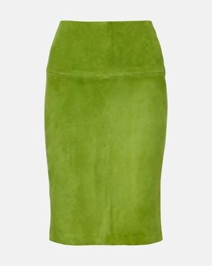 Stouls Gin Suede Midi Skirt - Green