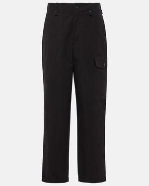 Proenza Schouler Label Octavia Cotton-Blend Straight Trousers - Black