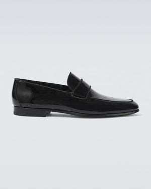 Magnanni Patent Leather Loafers - Black