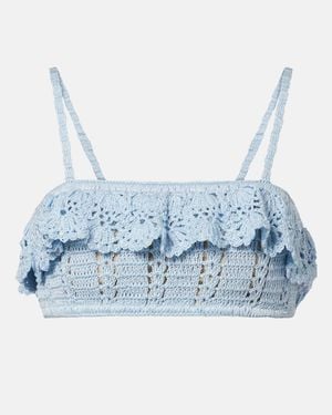 Anna Kosturova Bralette Aus Haekelstrick - Blau