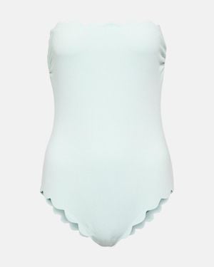 Marysia Swim Scalloped Strapless Swimsuit - Blue