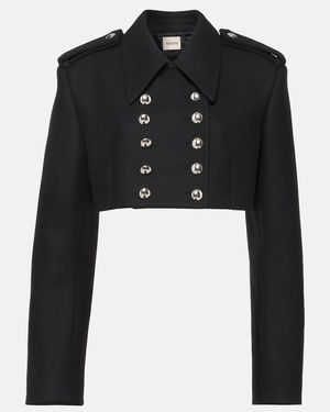 KHAITE Leara Cropped Wool-Blend Jacket - Black