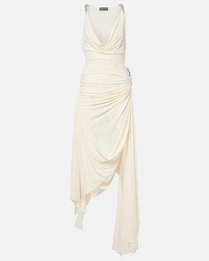 David Koma Embellished Draped Midi Dress - White