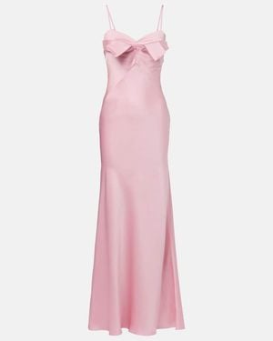 McQueen Vestido De Fiesta De Saten De Seda - Rosa