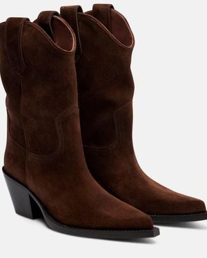 Paris Texas Dakota Suede Cowboy Boots - Brown