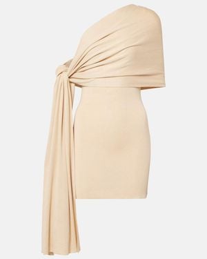 AYA MUSE Chara One-Shoulder Silk-Blend Minidress - Natural